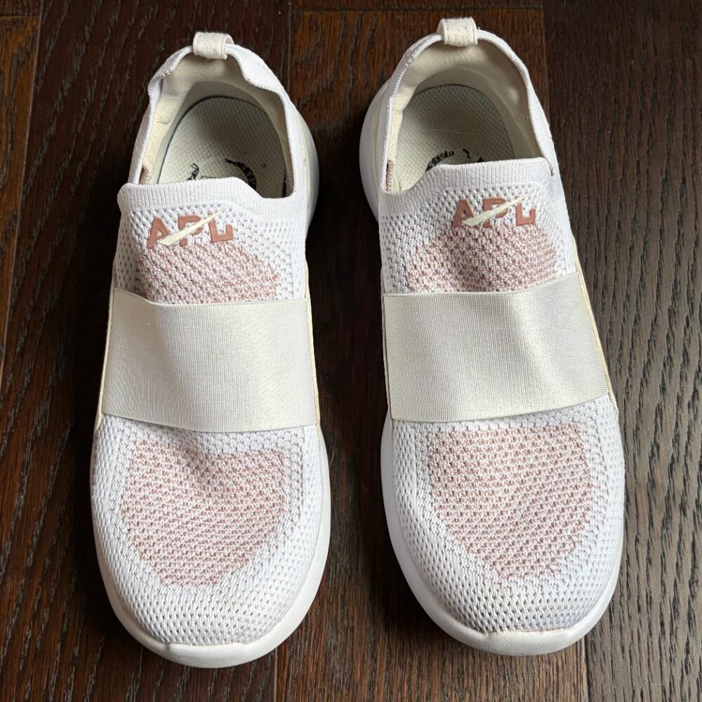 Athletic Propulsion Labs (APL) TechLoom Bliss Sneakers (White / Rose) - 8